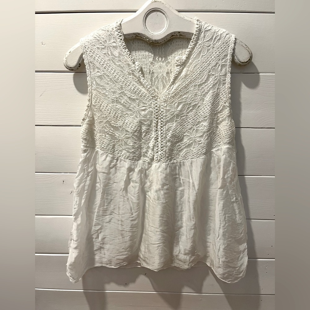 BELLAMBRA – M – Lace & Silk Sleeveless Top - Picture 2 of 8
